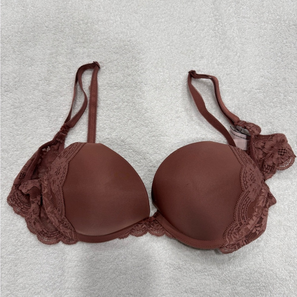 Victoria's Secret Brown Lace Trim Bra
